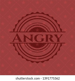 Angry realistic red emblem. Vector Illustration. Detailed.