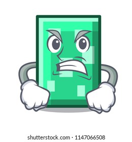 Angry rectangle mascot cartoon style