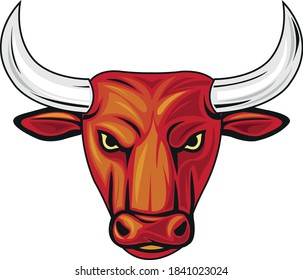 Angry Red Bull Angry Look Stock Vector (Royalty Free) 1841023024 ...