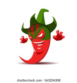 Angry Red Chili Pepper Mexican Wrestler Stock Vector (Royalty Free ...