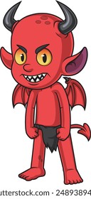 Angry red devil vector illustration