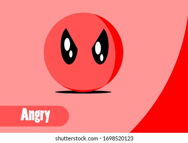Angry red emoticon with background