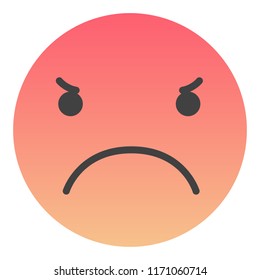 Angry Red Face Emoticon Emoji Sign Face for Social network and apps