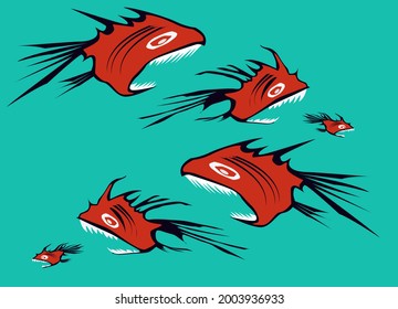 peces rojos enojados tienen hambre
