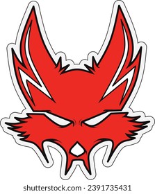 Vector de zorro rojo enojado, se puede usar para un logotipo de apoyo con un tema de zorro o pegatina