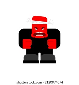 Angry red guy. Steam from the head. Seething with anger. The concept of aggression