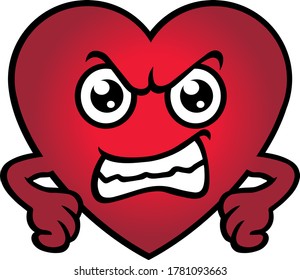 Angry Red Heart Character Vector Illustration Stock Vector (Royalty ...