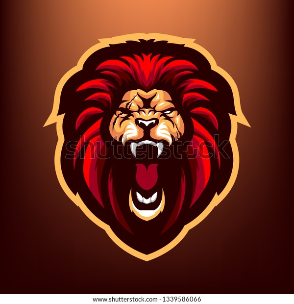 Lion Rouge En Colere Pour Le Image Vectorielle De Stock Libre De Droits