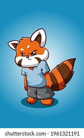 The Angry Red Panda Illustration