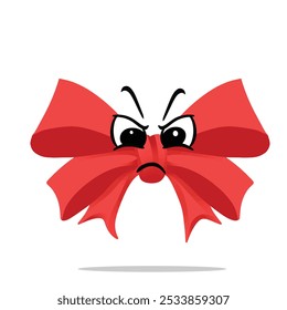 angry red tape mascot illustrations character design. new year, anniversary birthday and celebration concept. decorations and event themes