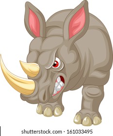 Angry rhino cartoon character