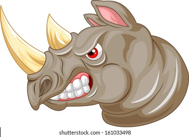 Angry rhino cartoon character