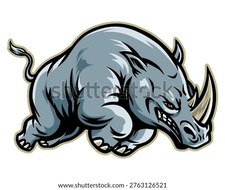 Angry Rhino, charging animal, attack