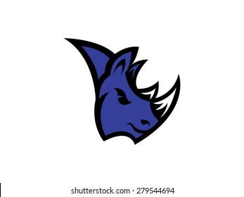Angry rhino head