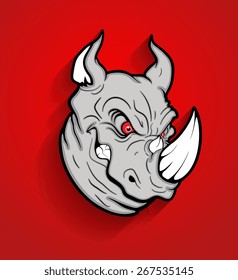Angry Rhino Head Mascot Vector