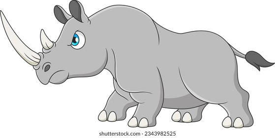 Angry rhino mascot cartoon illustration