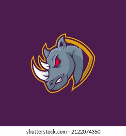 Angry rhino mascot logo design