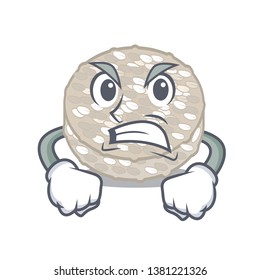 Angry rice cakes served on cartoon board