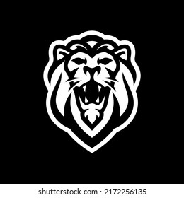 Angry Roaring Lion Head Line Art Stock Vector (Royalty Free) 2172256135 ...