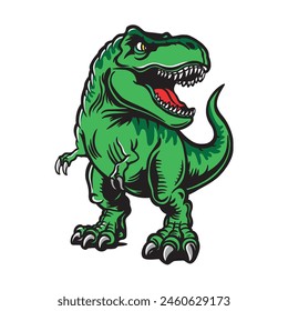 Angry roaring T-Rex. vector illustration on white background