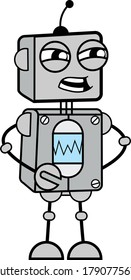 Angry Robot Talking Cartoon Design Illustration