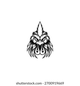 vetor de logotipo de ilustração de galo irritado