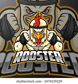 Angry Rooster mascot logo design