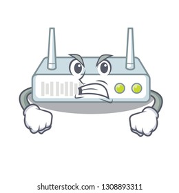 Angry router isolated with in the mascot