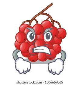 Angry rowan slices fruit cartoon berries shape