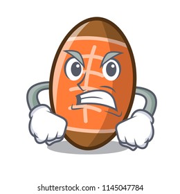 Angry rugby ball mascot cartoon