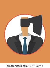 Angry ruthless leader. The character of the CEO. Business People icons. Faces avatars. Flat style vector icons set