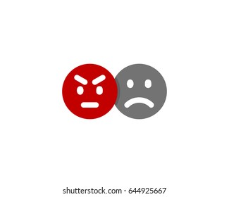 Angry Sad Social Network Icon Logo Design Element