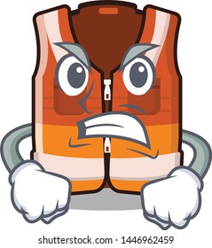 Angry safety vest in the cartoon shape