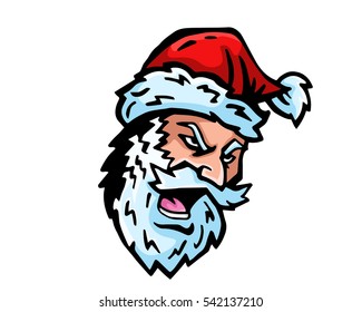 Angry Santa Claus Character Illustration