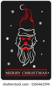 angry santa claus poster printing merry christmas hand drawn