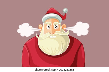Angry Santa Claus Vector Cartoon Illustration. Furious Santa feeling stressed over the holidays 
 - Powered by Shutterstock - Get 15% off with code: PIKWIZARD15