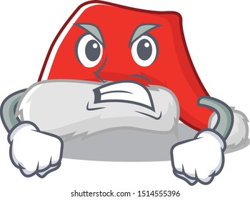 Angry santa hat character shaped in cartoon