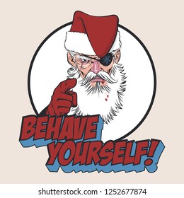 Angry Santa Holiday Sticker