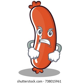 Angry Sausage Character Cartoon Style