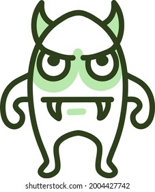 Angry scary monster, illustration, vector on a white background.