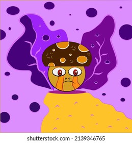 Angry and scolding mushrooms in 2022 beautiful fresh color background
