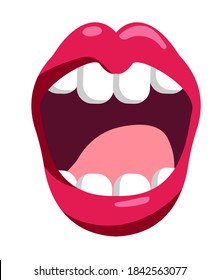 Angry Screaming Mouth Opened Isolated On Stock Vector (Royalty Free ...