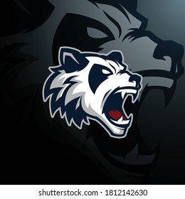 Angry Screaming Panda Esports Vector Logo