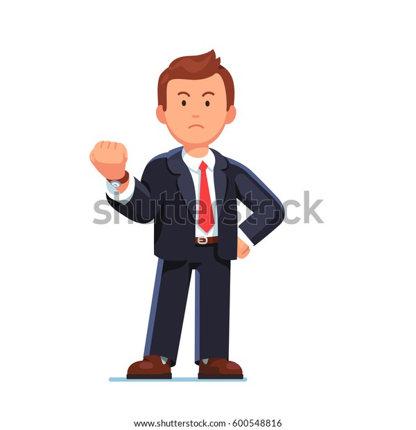 Angry Serious Business Man Suit Standing Stock Vector (Royalty Free ...