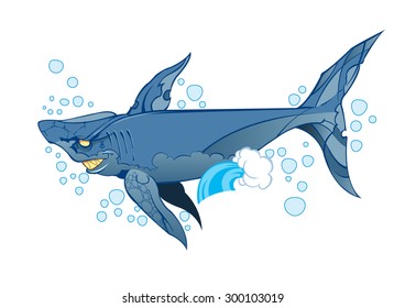 angry shark