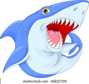 angry shark cartoon