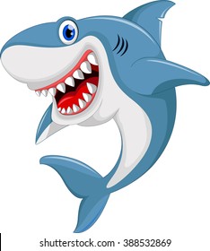 angry shark cartoon