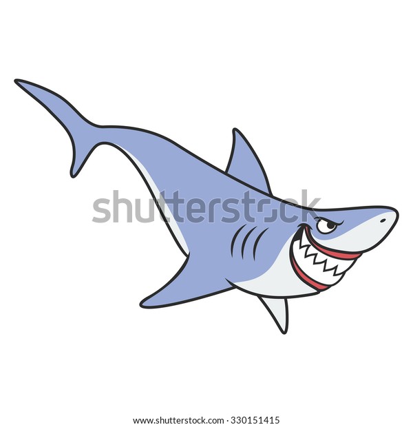 Angry Shark Cartoon Part Collection Marine Stock Vector (Royalty Free ...