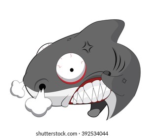 Angry Shark Character Vector