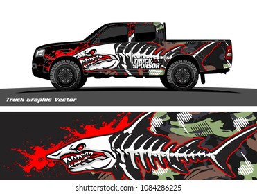 Angry shark face decal design for truck and vehicle vinyl wrapping